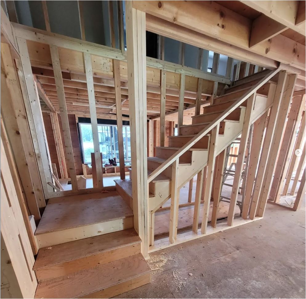Interior framing for renovation in Kitimat