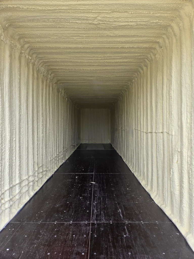 Freshly applied spray foam in Terrace BC